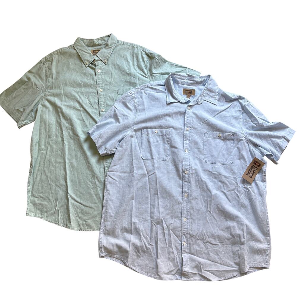 LOT OF 2 - NWT Foundry Men’s Casual Button Down Short Sleeve Shirts 2XLT Cotton